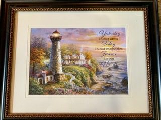 Yesterday in our arms framed wall picture