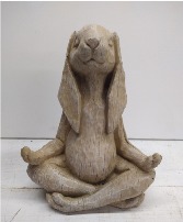 Yoga Rabbit Stonecasting Garden Art 