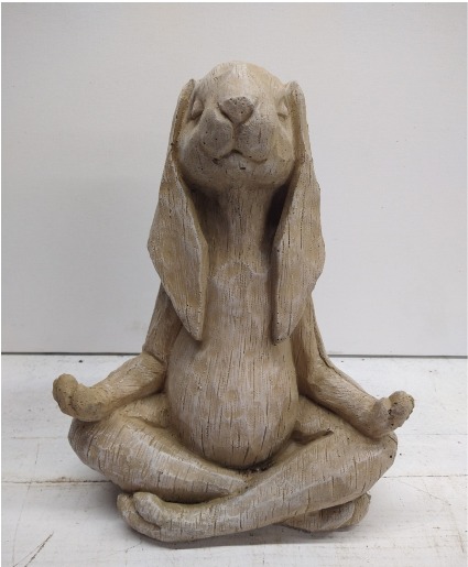 Yoga Rabbit Stonecasting Garden Art