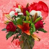 Assorted Roses and Lilies B Nest Fresh Flower Selection