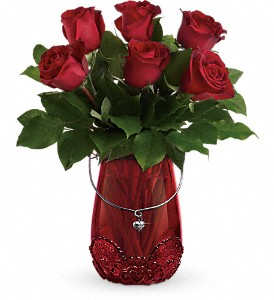 You Are Cherished Bouquet 1/2 Dozen Roses in Teleflora Keepsake Vase