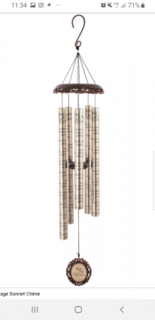 "You are missed" vintage wind chime  