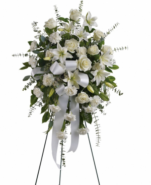 Serenely White Easel Spray in White Oak, PA | Breitinger's Flowers Serenely White Easel Spray in White Oak, PA | Breitinger's Flowers