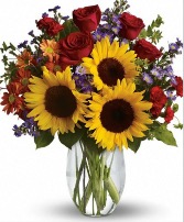 You are My Sunshine Mixed Vase Arrangement with Sunflowers