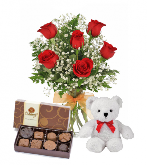 you are so loved floral bouquet  combo  Beautiful bouquet comes with chocolates and teddy bear !
