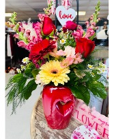 You feel my heart with love bouquet mixed flowers