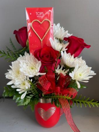 You light up my life! Tumbler, Fresh Blooms & Heart Sparkler