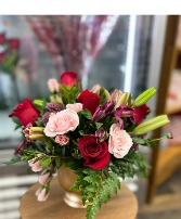 You Make Me Blush Valentines Mixed  Arrangement