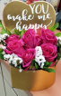 You Make Me Happy  Pink Rose's Heart Box 