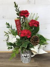  Love you very Moose moose mug carnation arrangement