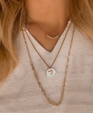 "Your Journey" Heart Necklace Champagne