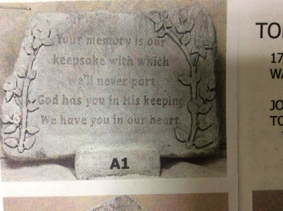 Your memory is our keepsake MEMORY STONE WITH EASEL
