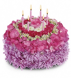 Your Special Day  Birthday Cake Shaped Arrangement