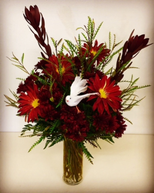 You're In Our Thoughts Glass Vase Fall Design with Rovers and Mix Fall Fillers. Accented with White Dove. in Plainview, TX | Kan Del's Floral, Candles & Gifts You're In Our Thoughts Glass Vase Fall Design with Rovers and Mix Fall Fillers. Accented with White Dove. in Plainview, TX | Kan Del's Floral, Candles & Gifts