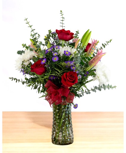 Crimson Sorbet Vase Arrangement