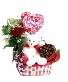 You're So Sweet Valentine!! basket - bud vase, chocolate, mylar, plush