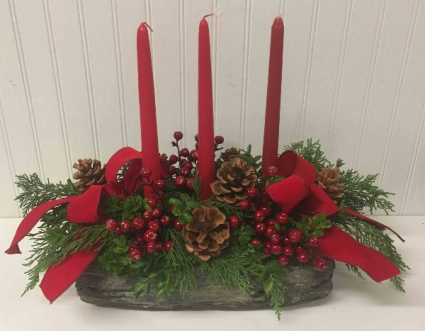 Yule Log with Candles