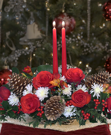 Yuletide Glow Lifestyle Arrangement in Albany, NY | Ambiance Florals & Events