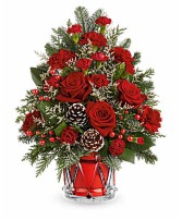YULETIDE SPARKLE TREE fresh arrangement