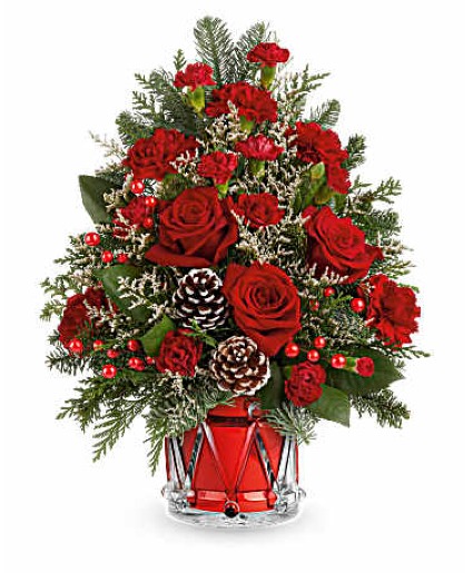YULETIDE SPARKLE TREE fresh arrangement
