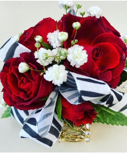 Zebra Print Rhinestone Wrist Corsage Wrist Corsage
